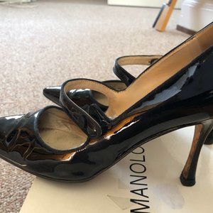 Manolo Blahnik Patent Leather Mary Jane Heels
